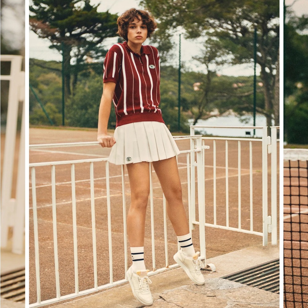 NWOT Sporty & Rich x Lacoste Tennis Skirt